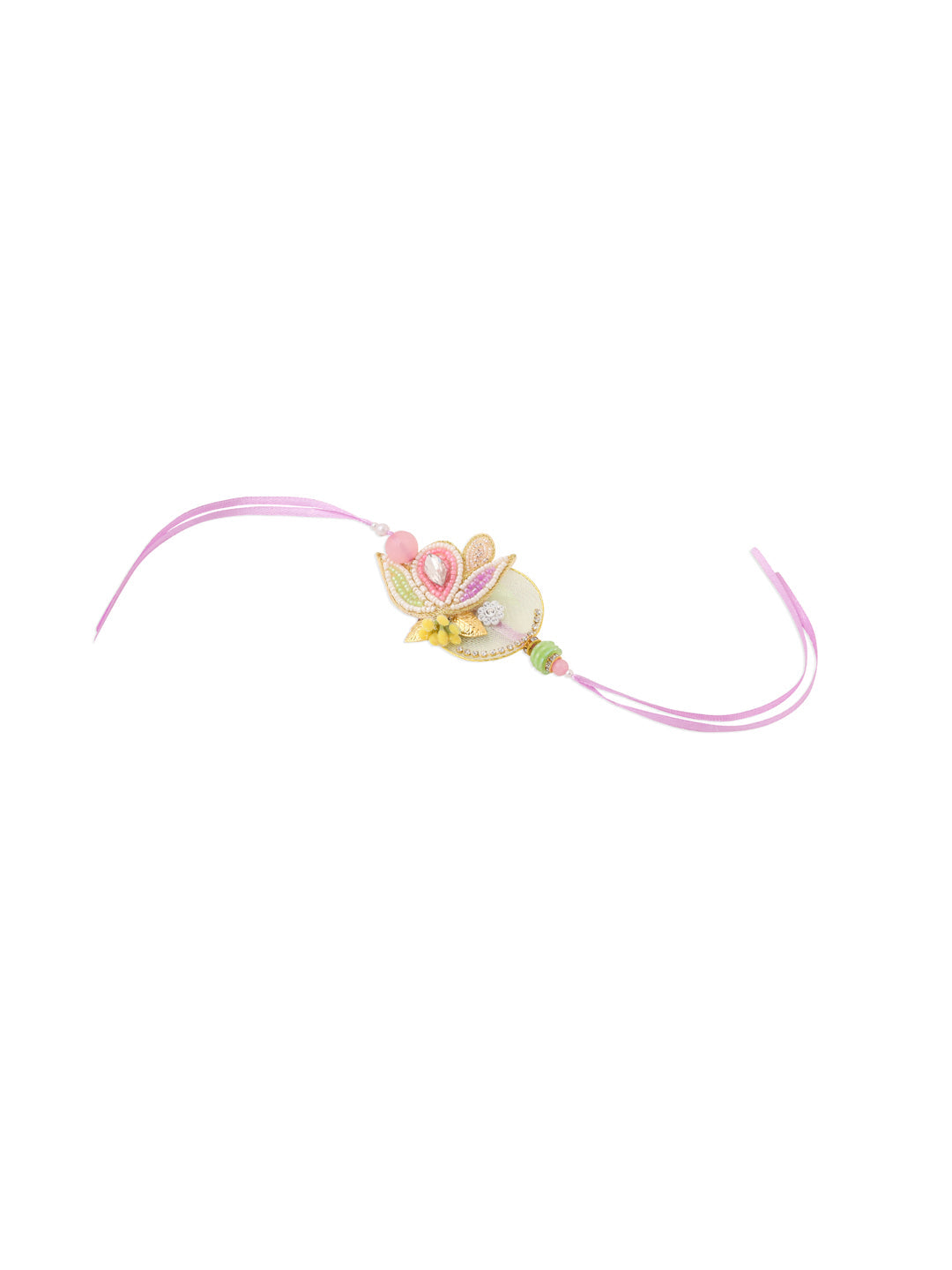 NVR Handcrafted Set of 2 Multicolor Pearls Bhaiya Bhabhi Rakhi Combo | Swadesiicart