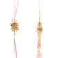 NVR Set of 2 Handcrafted Multicolor Pearls Bhaiya Bhabhi Rakhi with Roli Chawal Chandan & Mishri | Swadesiicart