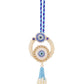 NVR Set of 2 Blue Evil Eye Artificial Stones & Pearls Bhaiya Bhabhi Rakhi with Roli Chawal Chandan & Mishri | Swadesiicart