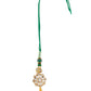 NVR Set of 2 Gold Toned Kundan Studded Floral Design Bhaiya Bhabhi Rakhi with Roli Chawal Chandan & Mishri - Swadesiicart
