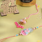 NVR Set of 2 Multicolor Handcrafted Artificial Stones & Pearls Bhaiya Bhabhi Rakhi Combo | Swadesiicart