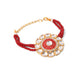 NVR Set of 2 Handmade Red Kundan Studded Floral Design Bhaiya Bhabhi Rakhi Combo | Swadesiicart