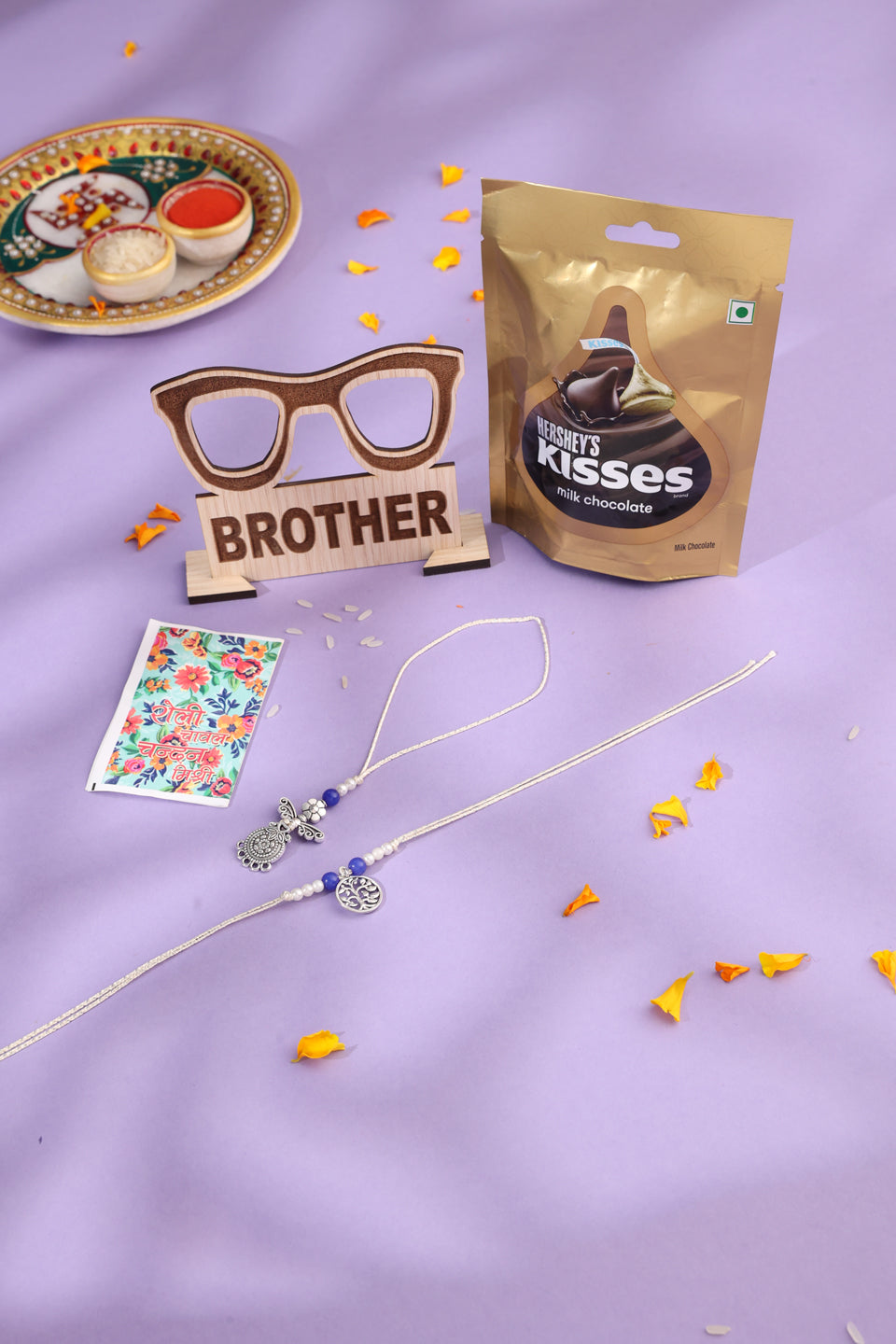 NVR Set of 2 Silver Toned Pearls & Beads Bhaiya Bhabhi Rakhi Combo | Swadesiicart