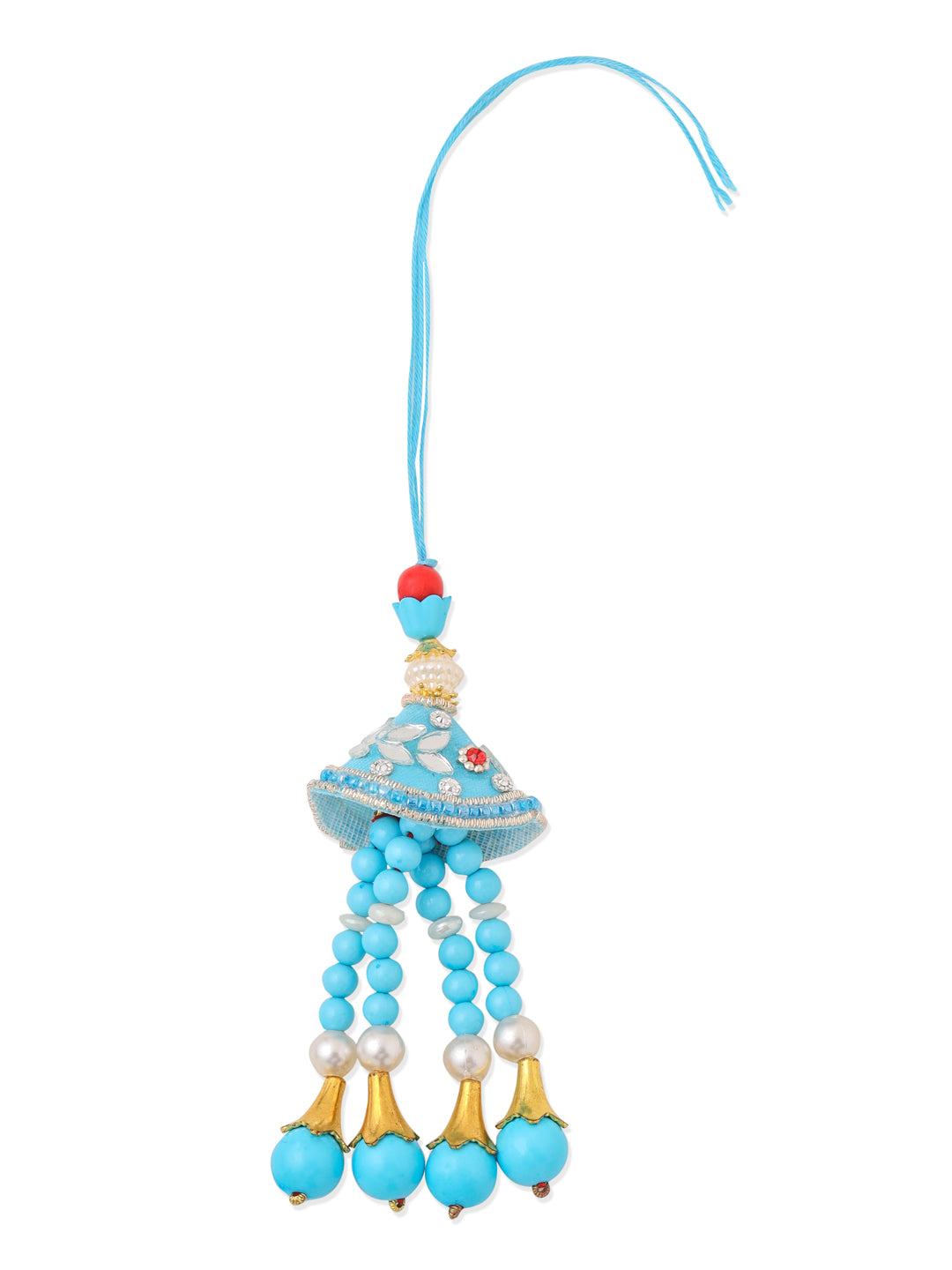 NVR Set of 2 Blue & Pink Artificial Stones & Beads Bhaiya Bhabhi Rakhi Combo | Swadesiicart