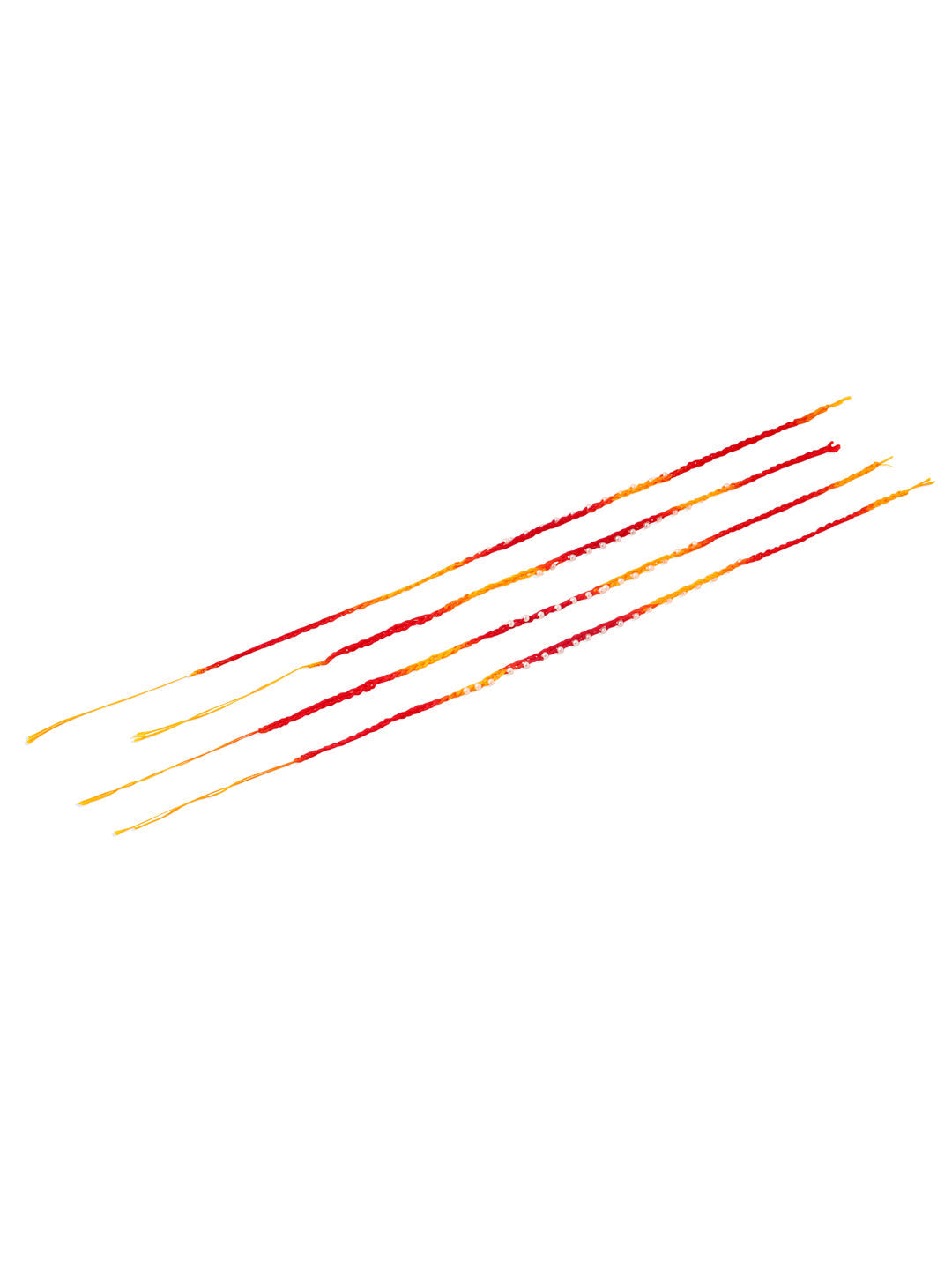 NVR Men Set of 4 Pearls Traditional Red Thread Rakhi, Combo for Rakshabandhan | Swadesiicart
