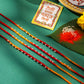 NVR Men Set of 4 Pearls Traditional Red Thread Rakhi with Roli Chawal Chandan & Mishri | Swadesiicart