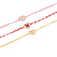 NVR Men Set of 3 Heart Shape Multicolor Artificial Stones Thread Rakhi with Roli Chawal Chandan & Mishri | Swadesiicart