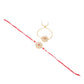 NVR Set of 2 Gold Toned Kundan Studded Floral Design Bhaiya Bhabhi Rakhi Combo | Swadesiicart