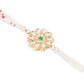 NVR Set of 2 Kundan Studded Floral Design Gold Toned Bhaiya Bhabhi Rakhi Combo | Swadesiicart