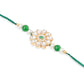 NVR Set of 2 Kundan Studded Floral Design Gold Toned Bhaiya Bhabhi Rakhi Combo | Swadesiicart