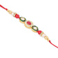 NVR Set of 2 Multicolor Oval Shape Kundan Studded & Beads Bhaiya Bhabhi Rakhi Combo | Swadesiicart