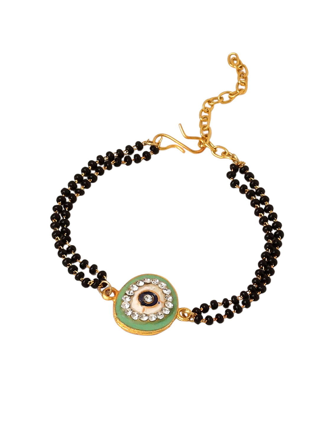 NVR Set of 2 Green Round Shape Artificial Stones Bhaiya Bhabhi Rakhi Combo | Swadesiicart