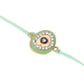NVR Set of 2 Green Round Shape Artificial Stones Bhaiya Bhabhi Rakhi with Roli Chawal Chandan & Mishri - Swadesiicart