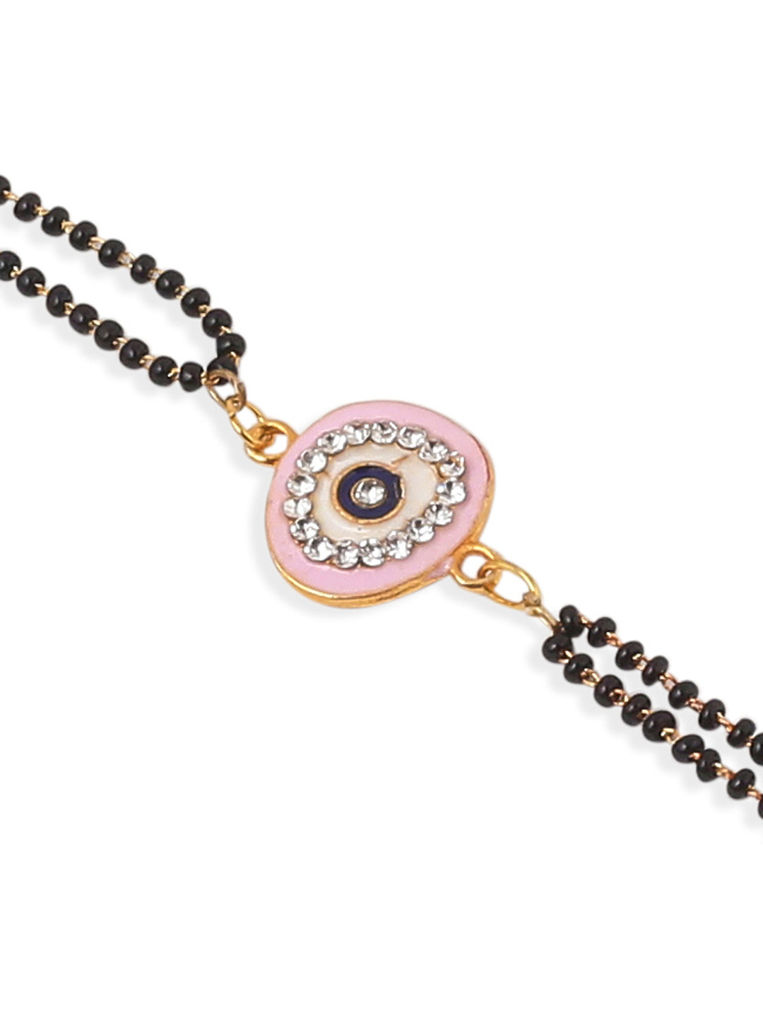 NVR Set of 2 Pink Round Shape Artificial Stones Bhaiya Bhabhi Rakhi Combo | Swadesiicart
