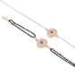 NVR Set of 2 Pink Round Shape Artificial Stones Bhaiya Bhabhi Rakhi Combo | Swadesiicart
