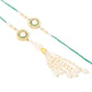 NVR Set of 2 White & Green Stone Studded Handcrafted Bhaiya Bhabhi Thread Rakhi Combo | Swadesiicart