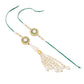 NVR Set of 2 White & Green Stone Studded Handcrafted Bhaiya Bhabhi Thread Rakhi Combo | Swadesiicart