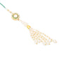 NVR Set of 2 White & Green Stone Studded Handcrafted Bhaiya Bhabhi Thread Rakhi with Roli Chawal Chandan & Mishri | Swadesiicart