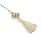 NVR Set of 2 Handmade Green Kundan Studded Bhaiya Bhabhi Rakhi Set with Roli Chawal Chandan & Mishri | Swadesiicart