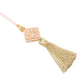 NVR Set of 2 Handmade Peach Kundan Studded Bhaiya Bhabhi Rakhi Set with Roli Chawal Chandan & Mishri - Swadesiicart