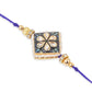 NVR Set of 2 Handmade Blue Kundan Studded Bhaiya Bhabhi Rakhi Set, Combo for Rakshabandhan | Swadesiicart
