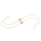 NVR Men Set of 2 Peach & Green Kundan Studded Round Floral Design Rakhi with Roli Chawal Chandan & Mishri - Swadesiicart