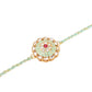 NVR Men Set of 2 Peach & Green Kundan Studded Round Floral Design Rakhi with Roli Chawal Chandan & Mishri - Swadesiicart