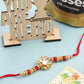 NVR Men's Red Kundan Studded Floral Design Thread Rakhi, Combo for Rakshabandhan | Swadesiicart