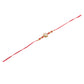 NVR Men Red Kundan Studded Floral Design Thread Rakhi with Roli Chawal Chandan & Mishri - Swadesiicart