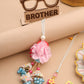 NVR Set of 2 Multicolor Artificial Beads Floral Design Bhaiya Bhabhi Rakhi Combo | Swadesiicart