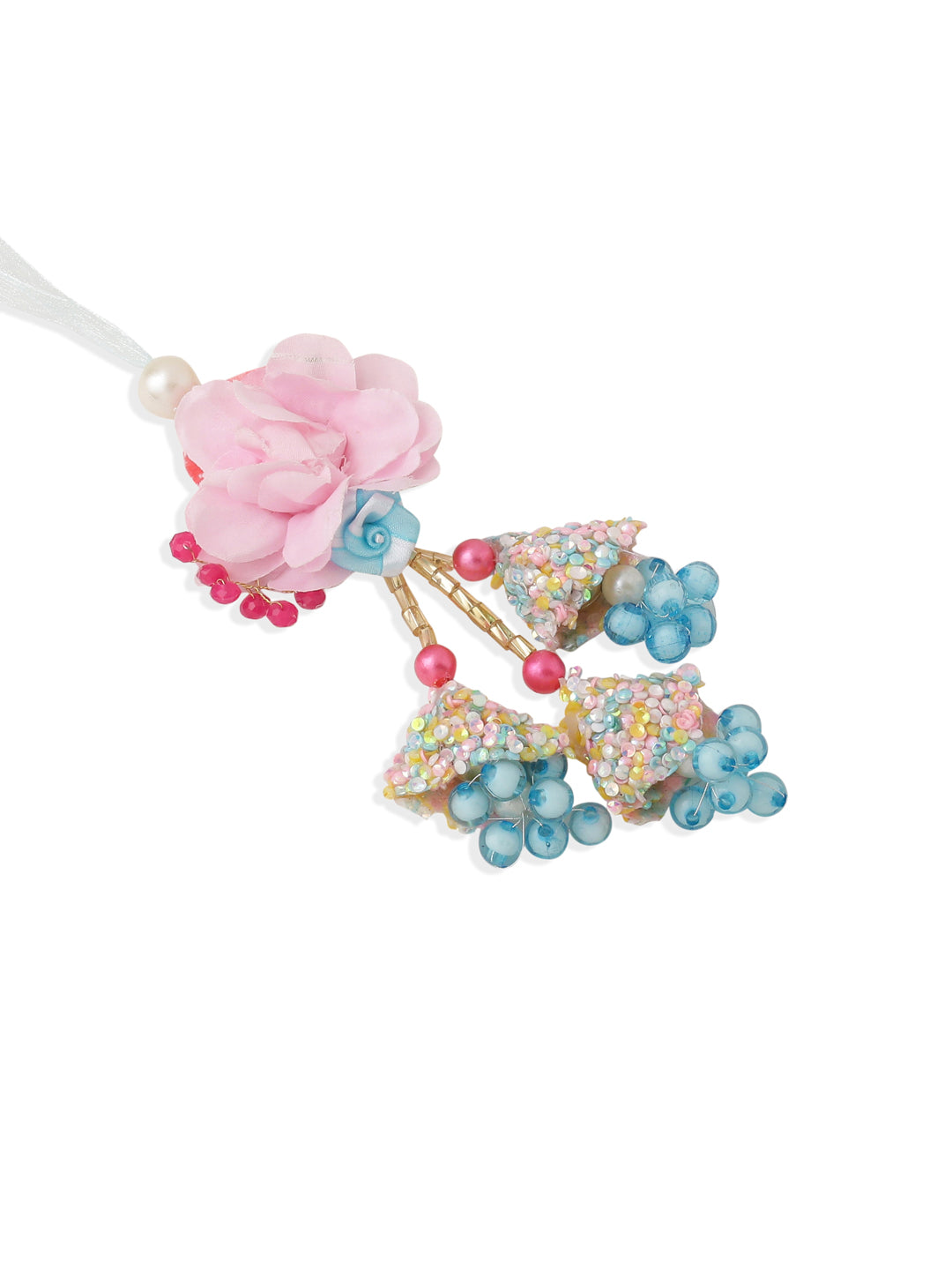 NVR Set of 2 Multicolor Artificial Beads Floral Design Bhaiya Bhabhi Rakhi Combo | Swadesiicart