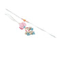 NVR Set of 2 Multicolor Artificial Beads Floral Design Bhaiya Bhabhi Rakhi with Roli Chawal Chandan & Mishri - Swadesiicart