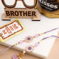 NVR Set of 2 Purple Artificial Stones & Beads Floral Design Thread Bhaiya Bhabhi Rakhi Combo | Swadesiicart