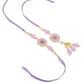 NVR Set of 2 Purple Artificial Stones & Beads Floral Design Thread Bhaiya Bhabhi Rakhi Combo | Swadesiicart