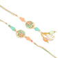NVR Set of 2 Multicolor Artificial Beads Traditional Bhaiya Bhabhi Pair Rakhi Combo | Swadesiicart