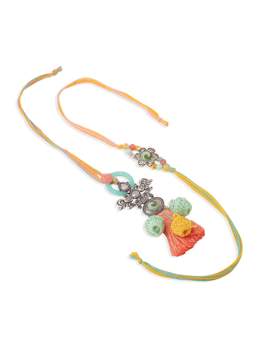 NVR Set of 2 Artificial Beads Traditional Bhaiya Bhabhi Pair Rakhi Combo | Swadesiicart