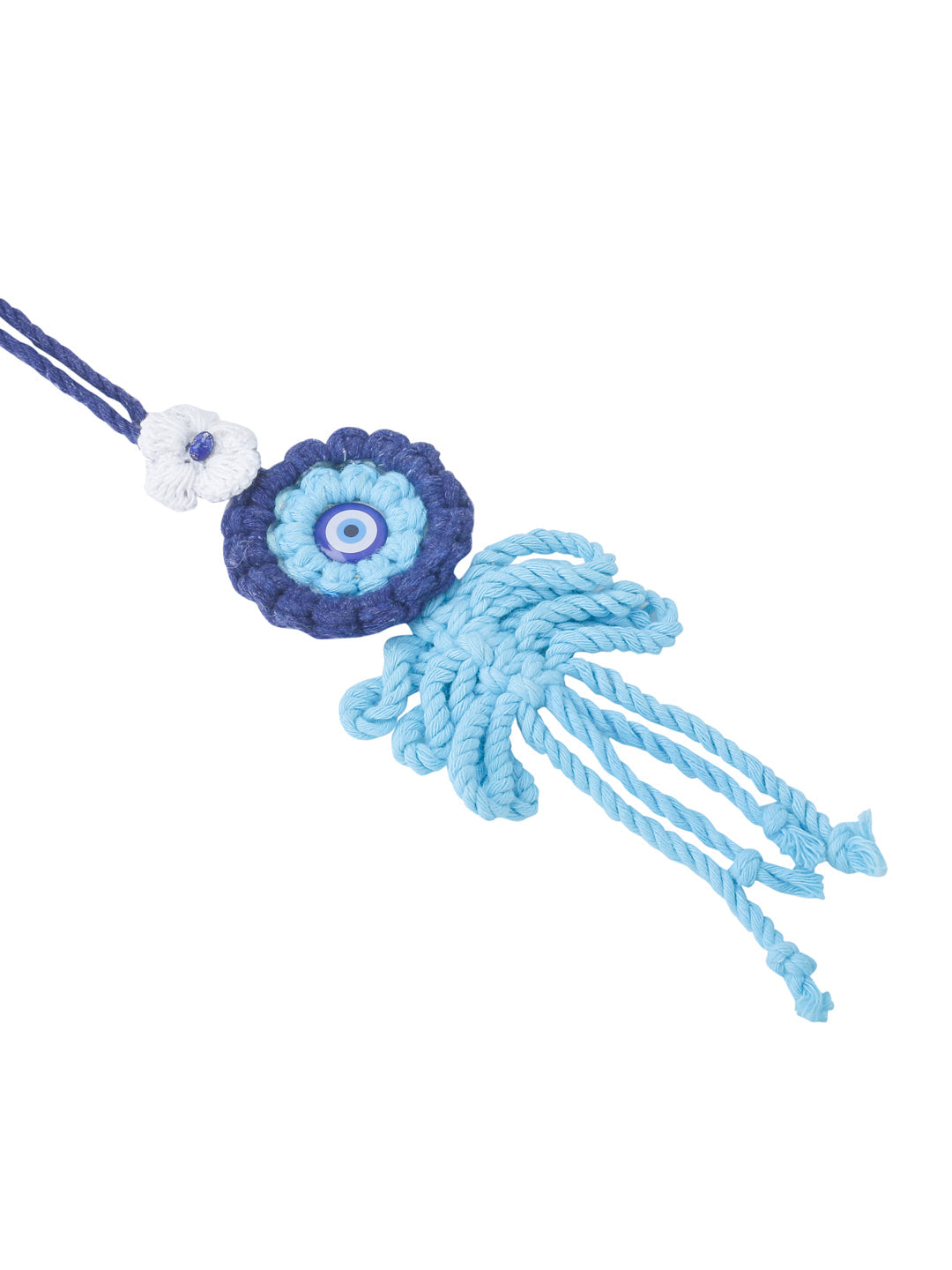 NVR Set of 2 Blue Evil Eye Floral Style Bhaiya Bhabhi Rakhi Set, Combo for Rakshabandhan | Swadesiicart
