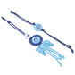 NVR Set of 2 Blue Evil Eye Floral Bhaiya Bhabhi Rakhi With Roli Chawal Chandan & Mishri | Swadesiicart