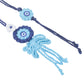 NVR Set of 2 Blue Evil Eye Floral Bhaiya Bhabhi Rakhi With Roli Chawal Chandan & Mishri | Swadesiicart