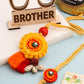 NVR Set of 2 Yellow Sea Shell Round Floral Design Bhaiya Bhabhi Rakhi Combo | Swadesiicart