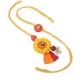 NVR Set of 2 Yellow Sea Shell Round Floral Design Bhaiya Bhabhi Rakhi with Roli Chawal Chandan & Mishri | Swadesiicart