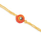 NVR Set of 2 Yellow Sea Shell Round Floral Design Bhaiya Bhabhi Rakhi with Roli Chawal Chandan & Mishri | Swadesiicart