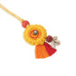 NVR Set of 2 Yellow Sea Shell Round Floral Design Bhaiya Bhabhi Rakhi with Roli Chawal Chandan & Mishri | Swadesiicart