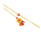 NVR Set of 2 Yellow Sea Shell Round Floral Design Bhaiya Bhabhi Rakhi with Roli Chawal Chandan & Mishri | Swadesiicart