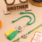NVR Set of 2 Green Pearls Bhaiya Bhabhi Thread Rakhi, Combo for Rakshabandhan | Swadesiicart