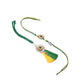 NVR Set of 2 Green Pearls Bhaiya Bhabhi Thread Rakhi with Roli Chawal Chandan & Mishri - Swadesiicart