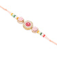 NVR Set of 2 Multicolor Artificial Stones & Beads Round Floral Bhaiya Bhabhi Rakhi Combo | Swadesiicart