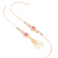 NVR Set of 2 Multicolor Artificial Stones & Beads Round Floral Bhaiya Bhabhi Rakhi with Roli Chawal Chandan & Mishri | Swadesiicart