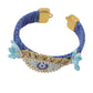 NVR Set of 2 Blue Evil Eye & Kundan Studded Handcrafted Bhaiya Bhabhi Rakhi with Roli Chawal Chandan & Mishri | Swadesiicart
