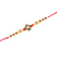NVR Men Set of 2 Red & Gold Floral Design Artificial Stones & Beads Thread Rakhi Combo | Swadesiicart